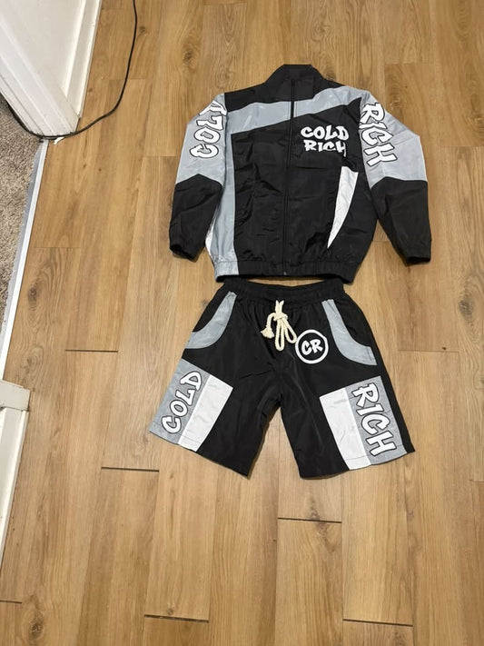 Black & Grey CR Windbreaker Set
