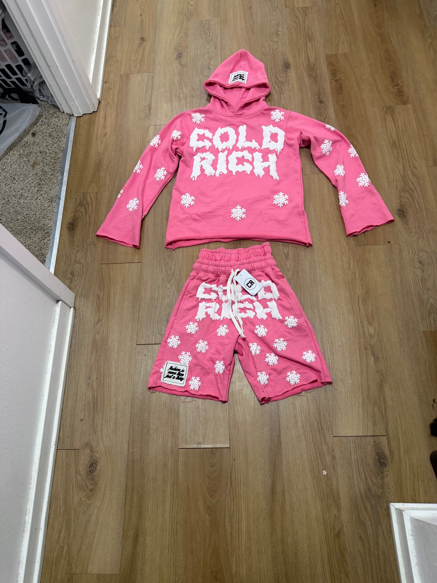 Pink Kozy CR Hoodies & Short Set